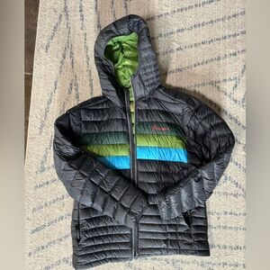 Cotopaxi Men's Fuego Down Hooded Jacket - XL - Black Stripes